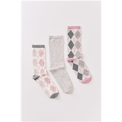 Pack 3 calcetines largos rombos