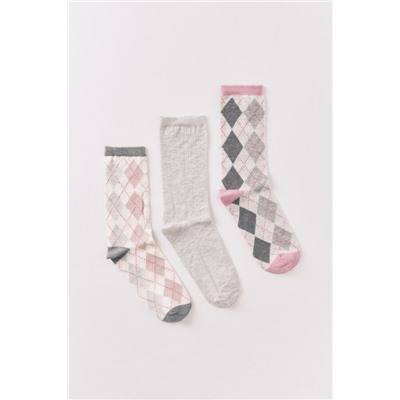 Pack 3 calcetines largos rombos