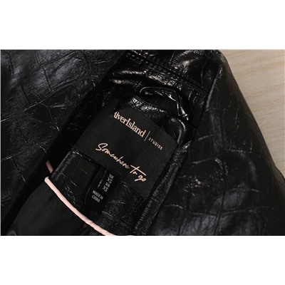 Женская куртка с черепаховым узором из искусственной кожи