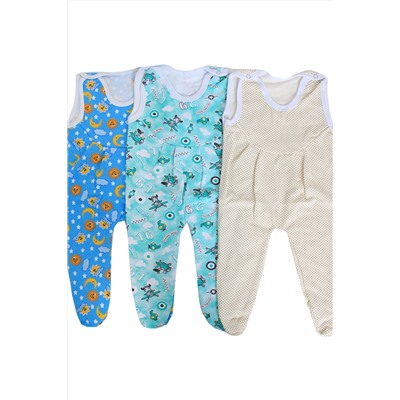 Набор ползунков на грудке кулирка 3шт. НБ-ПЗГР