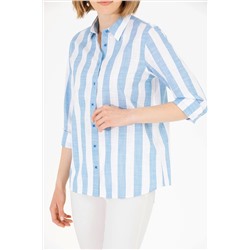 Kadın Saks Uzun Kollu Gömlek