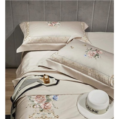 Скидки🎁  Комплект постельного с одеялом с вышивкой (3 расцветки)