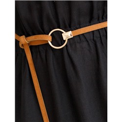 Платье с цельнокроеным рукавом изо льна с вискозой