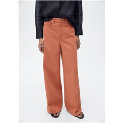 Jeans wide leg tiro alto