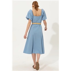 Kadın Mavi Dokuma Elbise