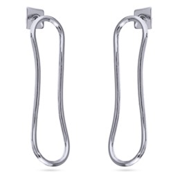 Серьги Лабиринт (покрытие родий), Есть комплект