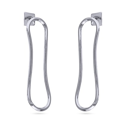 Серьги Лабиринт (покрытие родий), Есть комплект