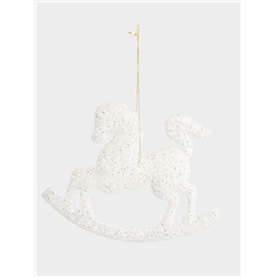 Игрушка елочная, 12x9 см, 2 шт, пластик, Лошадка-качалка, New year
