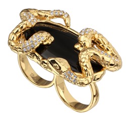 Кольцо Змея (кристаллы SW белые; покрытие золото), Есть комплект