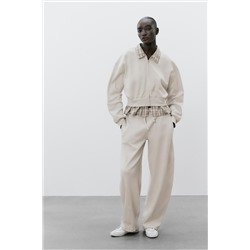 CONTRAST POPLIN SWEATSHIRT