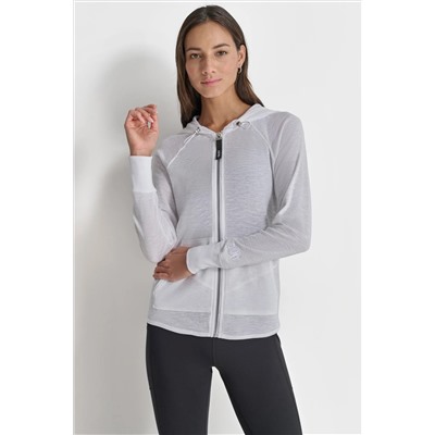 SLUB WAFFLE KNIT HOODIE