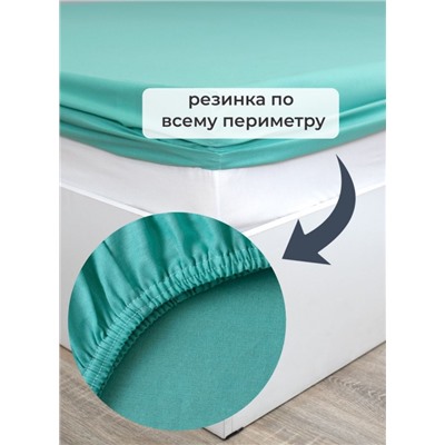 Простыня на резинке SELENA 'Гера', 90х200х30 (см), поплин (хлопок 100%)