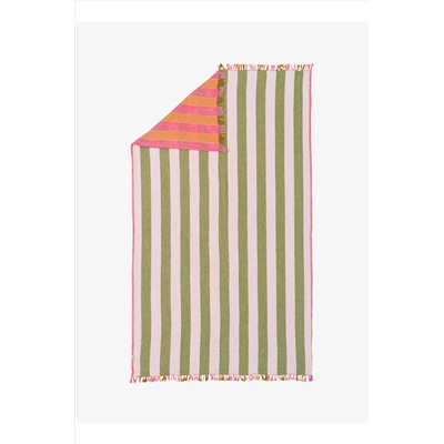 Barine Striped Gauze Pamuk Peştamal Pembe 90x175
