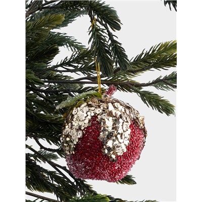 Игрушка елочная, 11 см, пенопласт/пластик, красная, Яблоко, New year