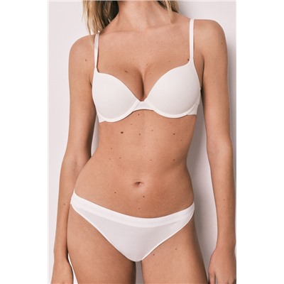 Braga clásica algodón canalé blanca