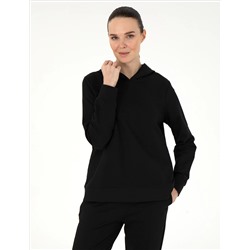 Siyah Oversize Kapüşonlu Sweatshirt