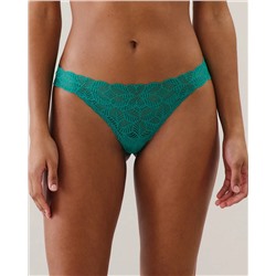 Tanga de encaje en verde