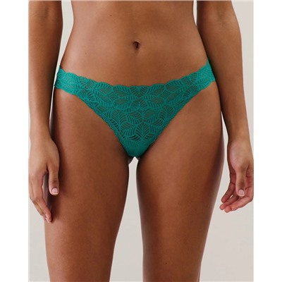 Tanga de encaje en verde