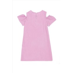 Kız Çocuk Manolya Kısa Kol Dokuma Elbise