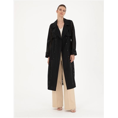 Siyah Regular Fit Trençkot