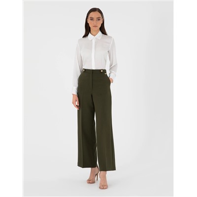 Ekru Comfort Fit Saten Gömlek