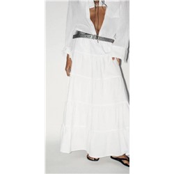 Женская юбка хлопковая эластичная завязка на талии