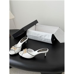 Женские шлепки / мюли на элегантном каблучке 7 цветов ШАНЕЛ*Ь