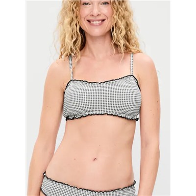 Scoop-Neck Ruffle Swim Top