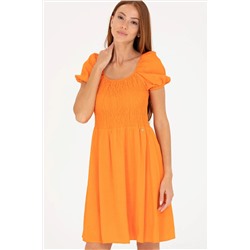 Kadın Turuncu Dokuma Elbise