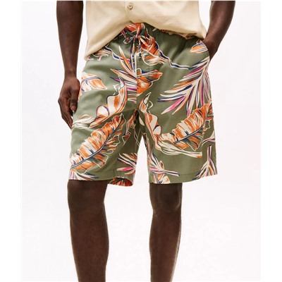 Relaxed Fit 7" Banana Leaf Print Short