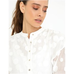 Ekru Comfort Fit Uzun Kollu Gömlek