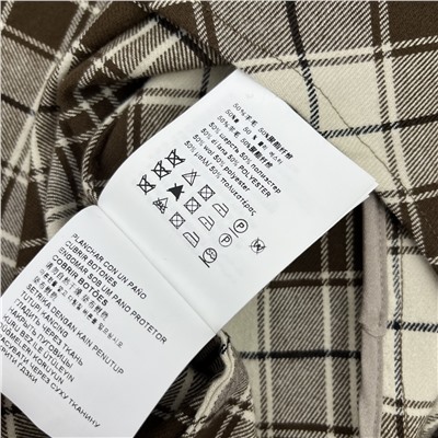 Miu * новая шерстяная рубашка в клетку с лацканами, свободная версия, нашивка с надписью, вышитое украшение на кармане,