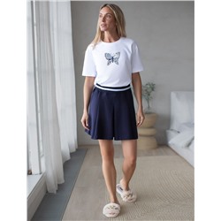 Юбка-шорты из эластичного футера-двухнитки