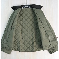 Женская  стеганая вельветовая куртка с контрастными цветными лацканами из тонкого хлопка