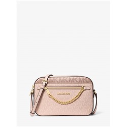 Michael Kors Outlet Jet Set Large Metallic Signature Logo Crossbody Bag