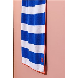Biasse %100 Pamuk Plaj Havlusu - Beyaz/Mavi - 70x150 cm