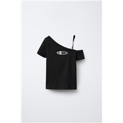 CAMISETA ASIMÉTRICA RIB ABALORIOS