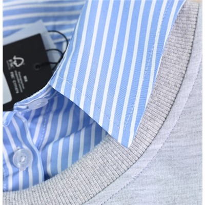 Женская рубашка с имитацией воротника рубашки и длинным рукавом КАР*Л😎