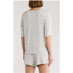 Logo Print T-Shirt & Boxer Pajamas DKNY