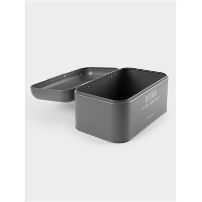 Хлебница, 30х17х18 см, металл/дерево, прямоугольная, графитовая, Local