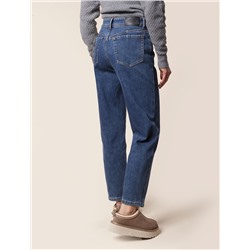 Джинсы mom-fit на флисе