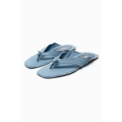 FRAYED FLAT SLIDER SANDALS