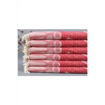 Kayra Export Peştemal Kırmızı Peşkir Küçük Boy 45x95 Cm Pamuk Peşkir Dekor Yıkama Bezi