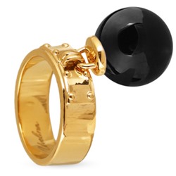 Кольцо (Майорка 14мм черный глянец; покрытие золото), Есть комплект