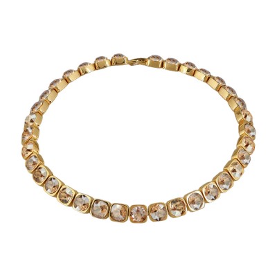 Колье Теннис (кристаллы SW шампань 8мм; покрытие золото) 37-40см, Есть комплект