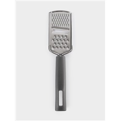 Терка, 24 см, 3 в 1, крупная/мелкая/для слайсов, с ручкой, сталь/пластик, графитовая, Multi