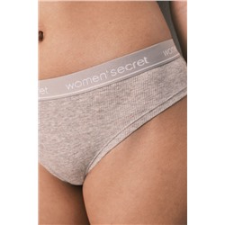 Braga brasileña ancha algodón canalé marrón