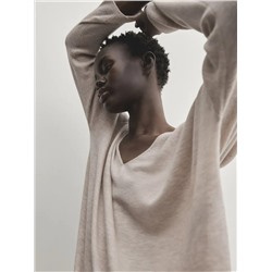 Женский тонкий свитер с разрезами по бокам и рукавами реглан Massim*o Dutt*i