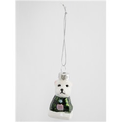 Игрушка елочная, 4 см, стекло, зеленая, Собака, New year