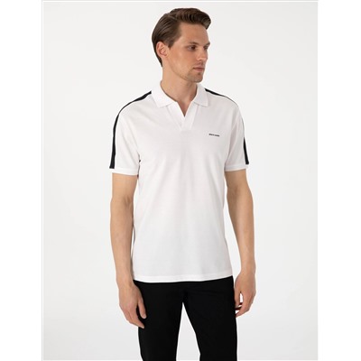 Siyah Kol Detaylı Slim Fit Polo Yaka Tişört